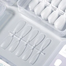 100Pcs/box Single Size Full Cover Nail Tips Clear Matte False Nail Tips Art