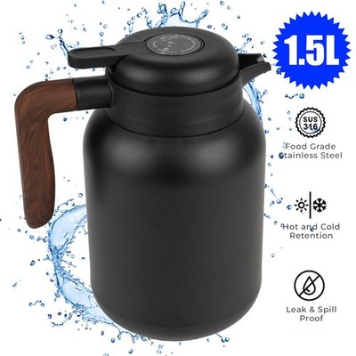 Thermoskanne 1.5 Liter Thermo Isolierkanne Kaffekanne Heiß, Kalt Edelstahl NEU