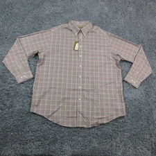 Roundtree & Yorke Gold Label Shirt Mens 2XT Tall Plaid Button Down Non Iron NWT