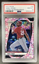 2025 Panini Prizm James Wood Prizm Cherry Blossom #/20 Nationals PSA 10 GEM MINT