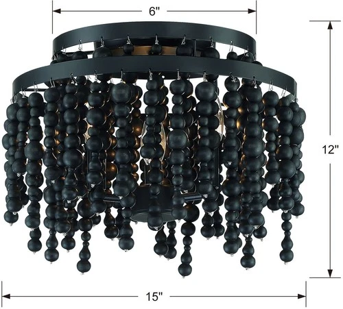 Crystorama Lighting Group POP-A5073 Poppy 3 Light 15"W Semi-Flush - Bronze - Picture 9 of 12