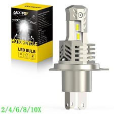 H4 9003 FANLESS LED Bulb HID White Hi/Lo Beam Motorcycle Headlight New 2/10x