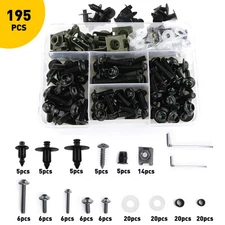 Black Fairing Bolts Motorcycle Kits Body Fasteners Clip Screws Wrench Set