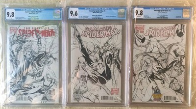 3x CGC - Superior Spider-Man #31, Amazing #1, 1.1 J. Scott Campbell Sketch 2014
