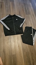 Adidas Essentials 3 Stripes Tracksuit Set Black Jacket Men  s Size XL