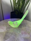 Vintage Fenton Bird Of Happiness Custard Uranium Glass Sticker, Signed See Tail