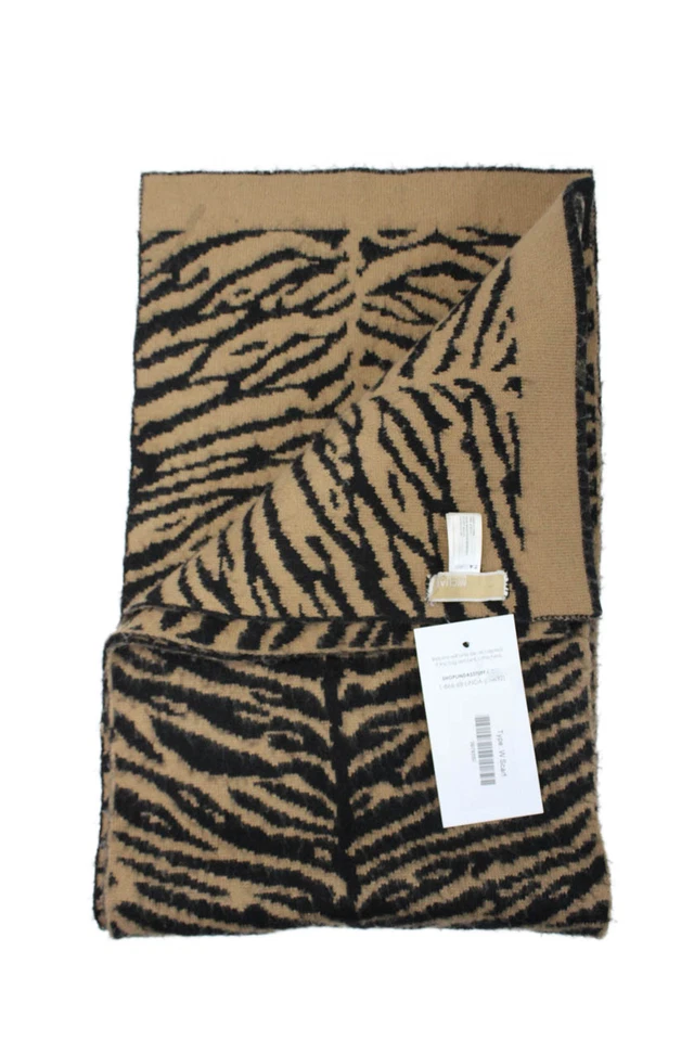 Michael Michael Kors Mujer Rayas Rectangular Cuello Bufanda Marrón Talla 68X11" Foto 3 de 4