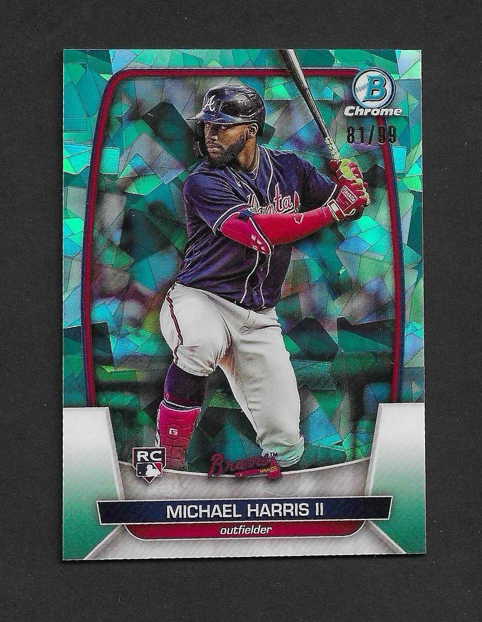 MICHAEL HARRIS II 2023 Bowman Chrome Sapphire #31 Aqua Refractor RC /99 Braves