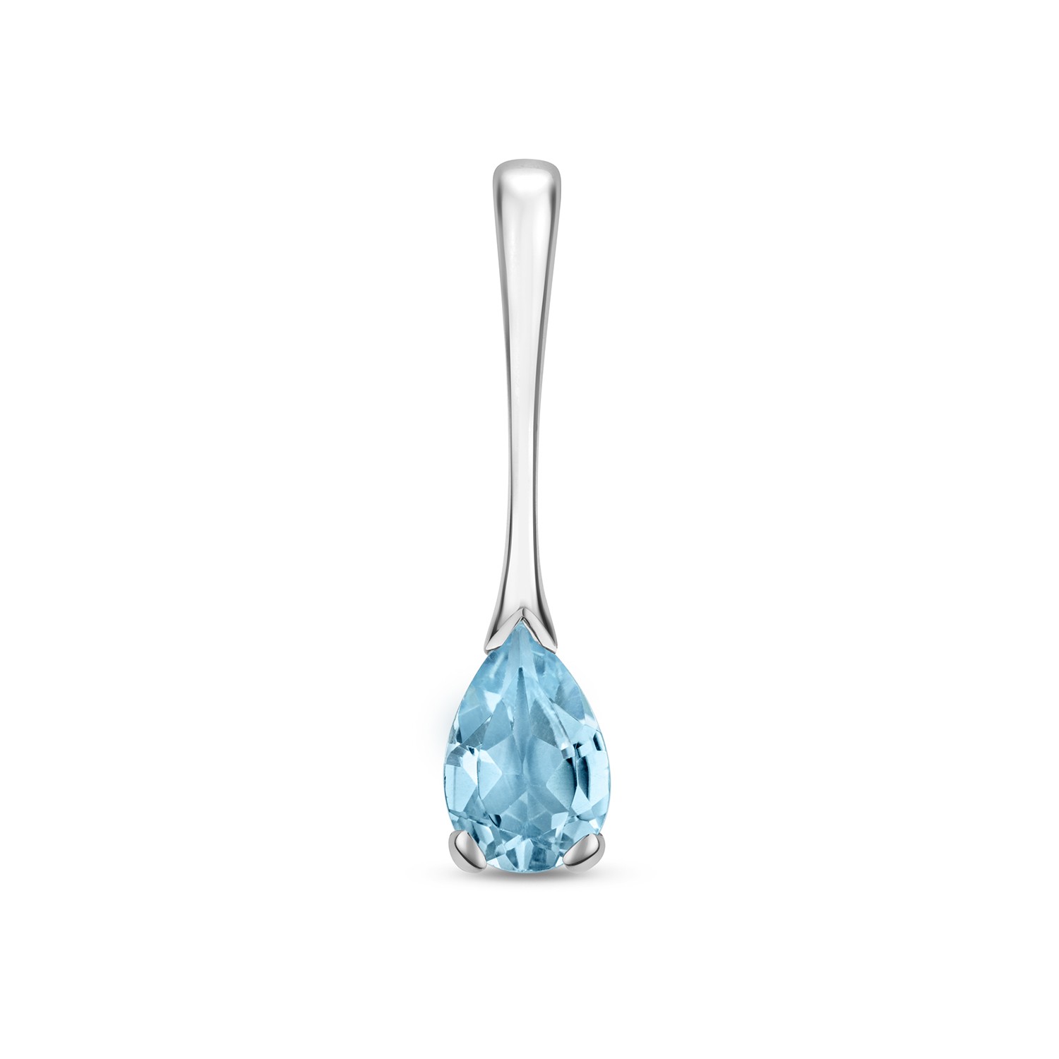 Pendentif Or Blanc 375 d'une élégance rare serti de Topaze Bleue pour femme