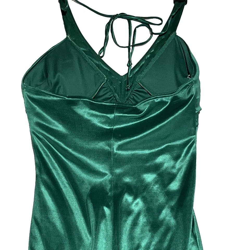 City Triangles Halter Gown S Emerald Green Sparkle Satin Fairy Mermaid Prom Y2K - Image 4 of 4