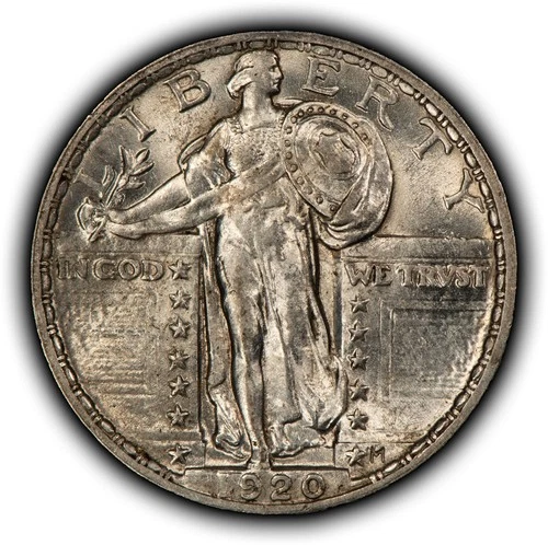 1920 25c Standing Liberty Silver Quarter - Luster - PQ Coin - SKU-Y6398