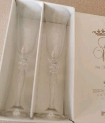 Champagner Bleikristall Flöten 2er Set Knightsbridge.  Verpackt. 29/04/2011
