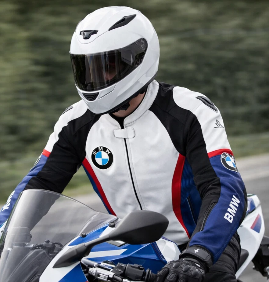 Men's BMW Motorrad Cowhide Leather Biker Jacket Racing Style BMW Leather Jacket