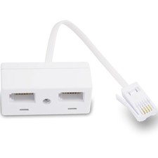 BT Phone Line Splitter RJ11 Male to Dual Female Sockets UK Telephone Adapter