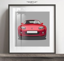 Mazda MX5 MK3 Artwork Print, Classic Car Gift idea, Add Reg & Colour