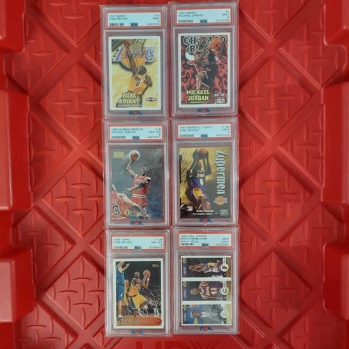 Michael Jordan + Kobe Bryant - 6 Card Lot (PSA 8 + 9)