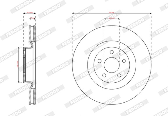 Ferodo Bremsscheiben BelüFtet Vorne FüR Ford Focus Iv Turnier Kuga Iii Hp Dfk-image