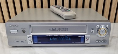 Aiwa HV-BA75 HiFi Stereo Videorecorder 6 Head VHS VCR ShowView RC-ZVR06 Silber