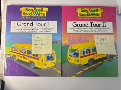 Sing Spell Read Write, Grand Tour 1 & 2,Workbooks, Level 2, 16 Pages W/writing 