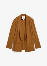 Weit geschnittener Blazer aus Leinen-Viskose-Mix Gr 40 Cognac Braun Cardigan Neu