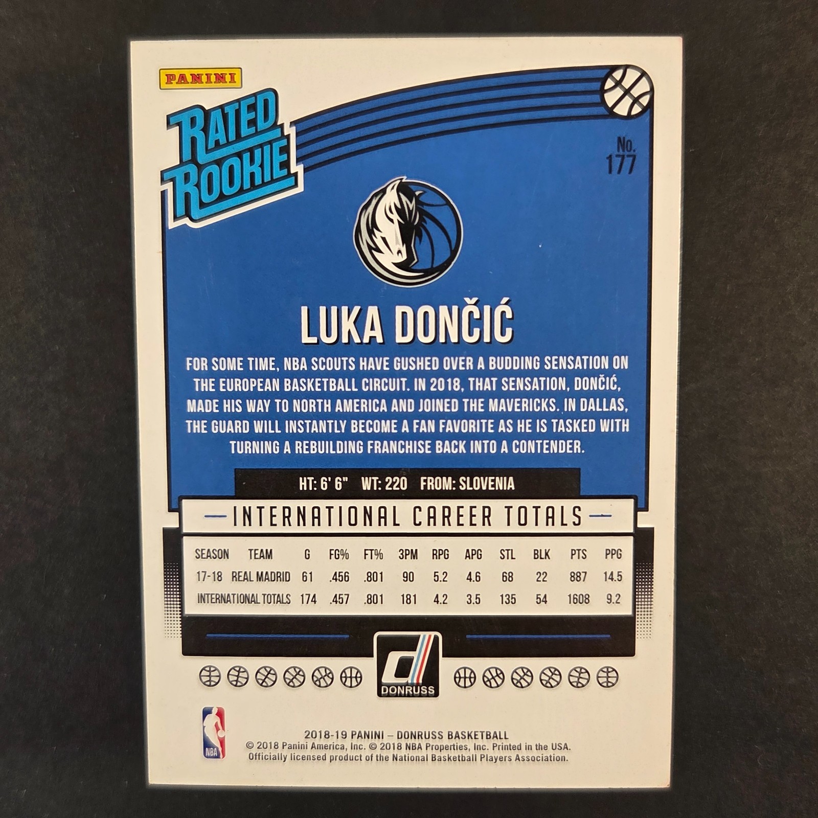 2018 Donruss Luka Doncic Orange Lazer Rated Rookie #177 (RC) view 4