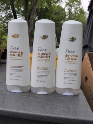 Dove Damage Therapy Dryness Itch Relief Anti-Dandruff Conditioner 12oz, LOT OF 3