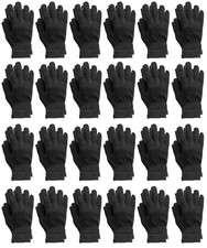 24 PK Wholesale Black Beanies Or Gloves,Thermal Winter Hat Solid Black