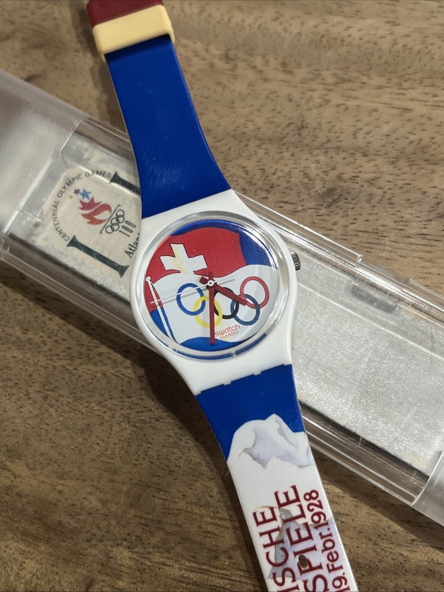 🔥 New Vintage 1996 GZ134C Olympic SPECIAL Swatch Watch 34mm Gents