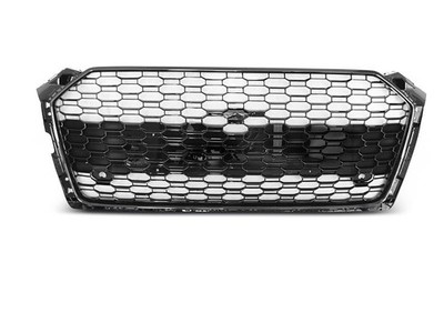 Front grill for Audi A5 2019 2020 2021 VR-76 Honeycomb Mesh Grille Glossy Black