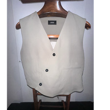 Cider Men's Formal Vest Beige Size L Regular Fit Elegant Dress Waistcoat