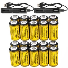 16340 Battery 2800mAh RCR123A CR123A Rechargeable 3.7V Cells / USB Charger Lot