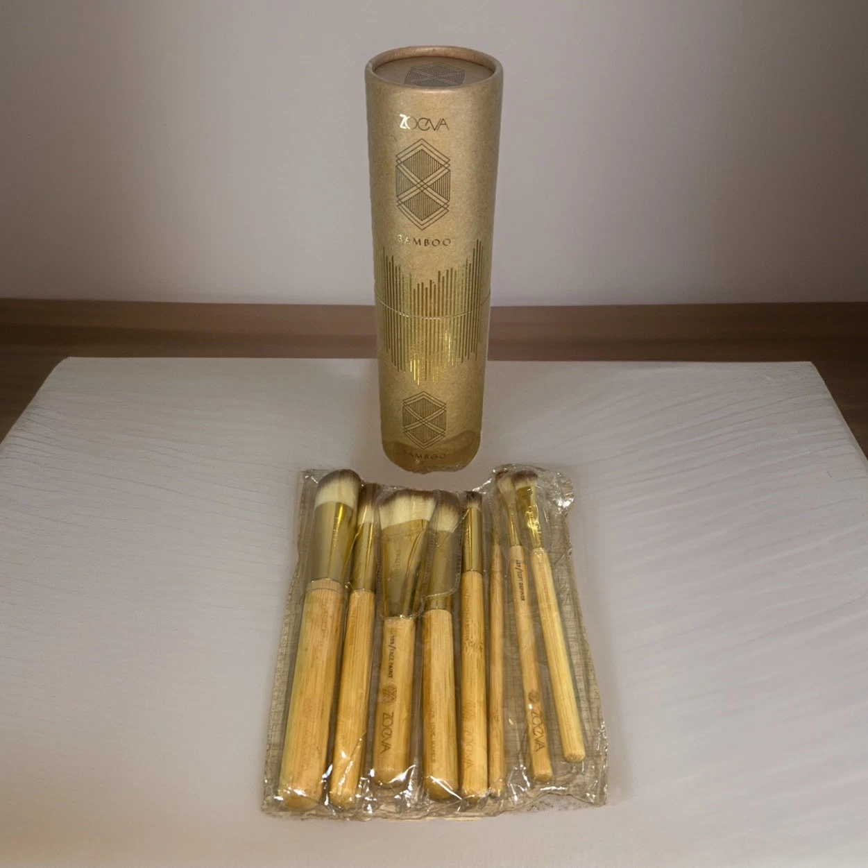 Zoeva BAMBOO 8-Piece Vegan Brush Set for Eyes and Face Makeup