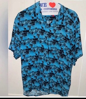 Supreme World Famous Rayon Short Sleeve Shirt Cyan