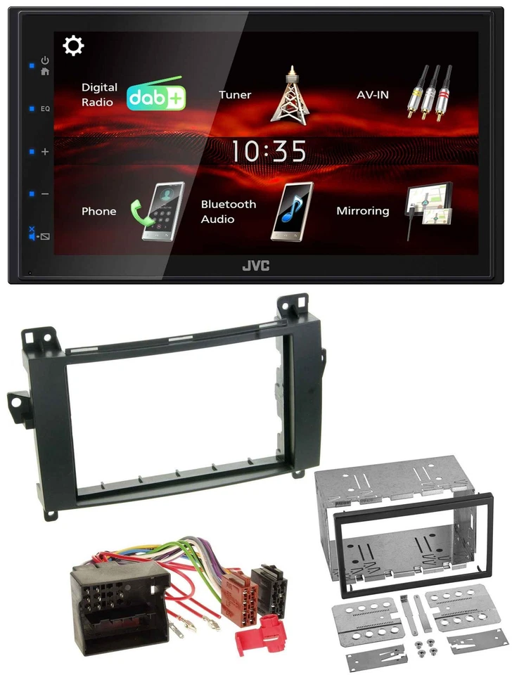 JVC USB Bluetooth MP3 DAB 2DIN Autoradio für Mercedes A-Klasse W169 C169 - Bild 1 von 4