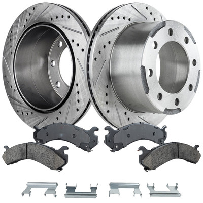 Rear Brake Disc Rotors and Pads Kit for Chevy Chevrolet Silverado 3500 HD Sierra