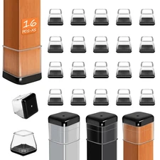 16Pcs Chair Leg Protectors for Carpet Rug, Square Furniture Sliders for Carpe...