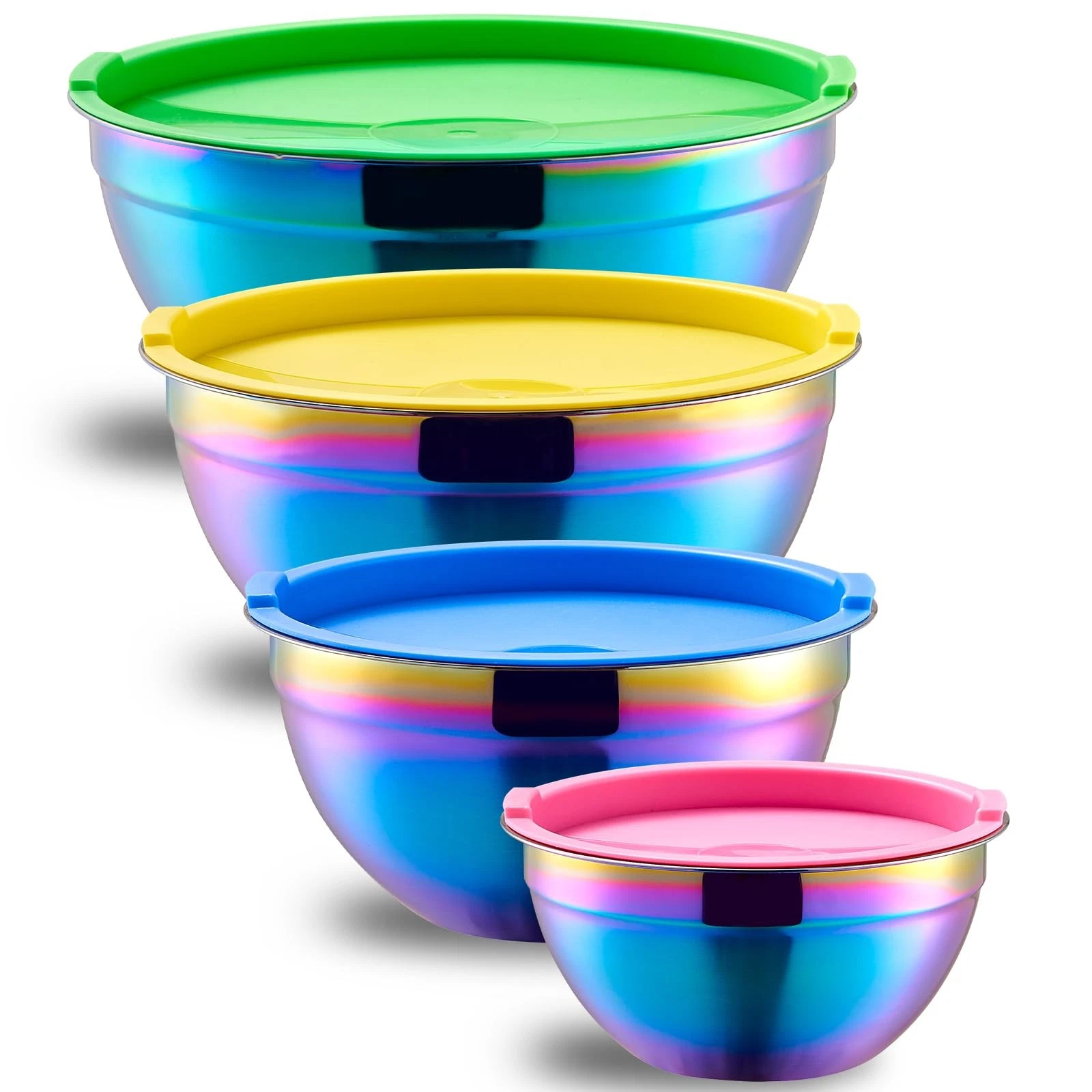 Onlycooker Rainbow Mixing Bowls With Airtight Lids,Stainless Steel Bowl,Salad...