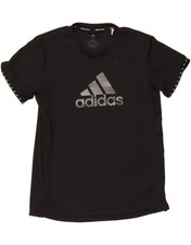 ADIDAS Womens Aeroready Graphic T-Shirt Top UK 12/14 Medium Black DJ69