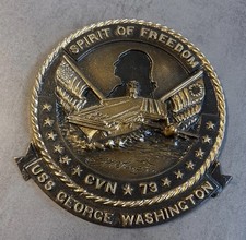 Bronze (?) Plakette USS George Washington CVN 73 Spirit Of Freedom 1,5 kg 17,5cm