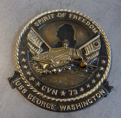 Bronze (?) Plakette USS George Washington CVN 73 Spirit Of Freedom 1,5 kg 17,5cm