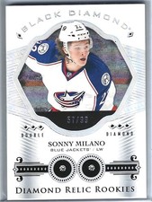 Sonny Milano 2016-17 Black Diamond Relic Rookies 57/99 Columbus Blue Jackets