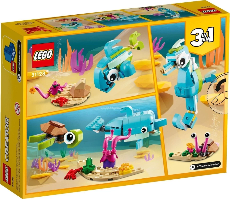 LEGO 31128 Creator 3-in-1 Dolphin and Turtle Brand New Retired Set - Image 2 of 4