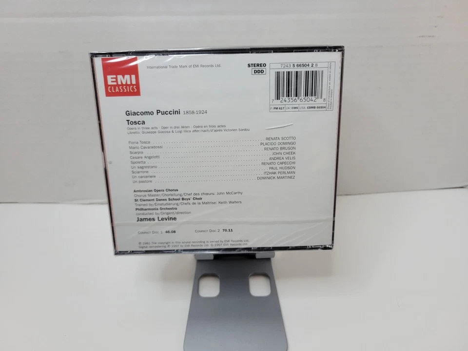 Puccini TOSCA Levine Scotto Domingo Bruson [EMI 2 CD Box Set] NEW SEALED ReadPLS - Image 2 of 4