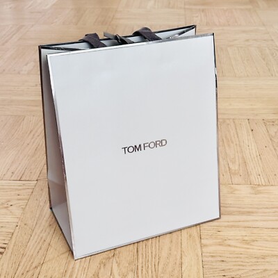 Tom Ford Empty Paper Gift Bag Shopping Tote in Grey L 12.25 x H 10 x D 6''