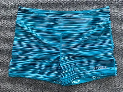 Women's 2XU Shorts Running Fitness, Green Blue Turquoise, Sz Large, Exc.Cond. - image 1 of 4