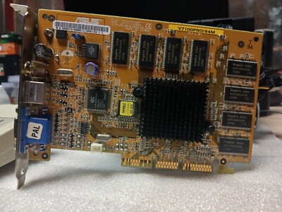 Vintage - ASUS V7100PRO /64M  nVidia Geforce 2mx - GREAT BUDGET RETRO AGP CARD