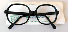 Vintage MB OPTICAL Ermine Square Black 52/20 Eyeglass Frame New Old Stock