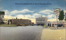 Texarkana Arkansas AR Esso Gas Station Linen Vintage Postcard