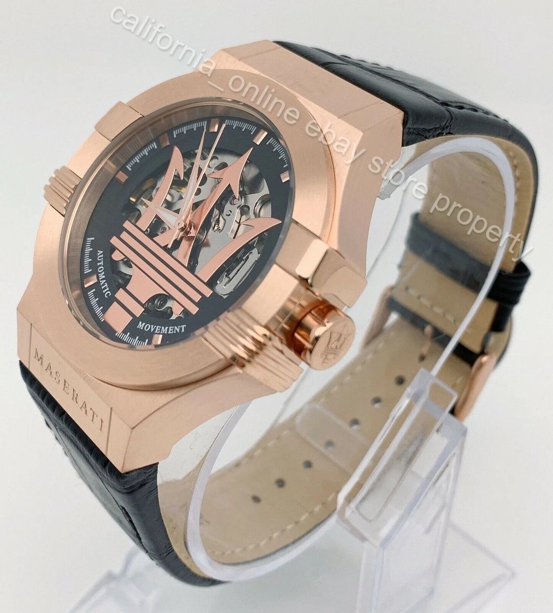 Maserati R8821108039 Potenza Automatic Rose Gold Tone Leather 