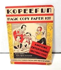 Vintage 1936 Kopeefun Magic Copy Paper Kit Booklet Create / copy cartoons Unused